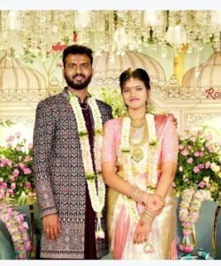 Happy couple married through a professional matrimony service